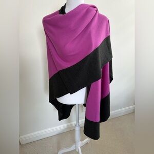 Lauren Ralph Lauren Shawl, Purple/Dark Gray, Size S/M